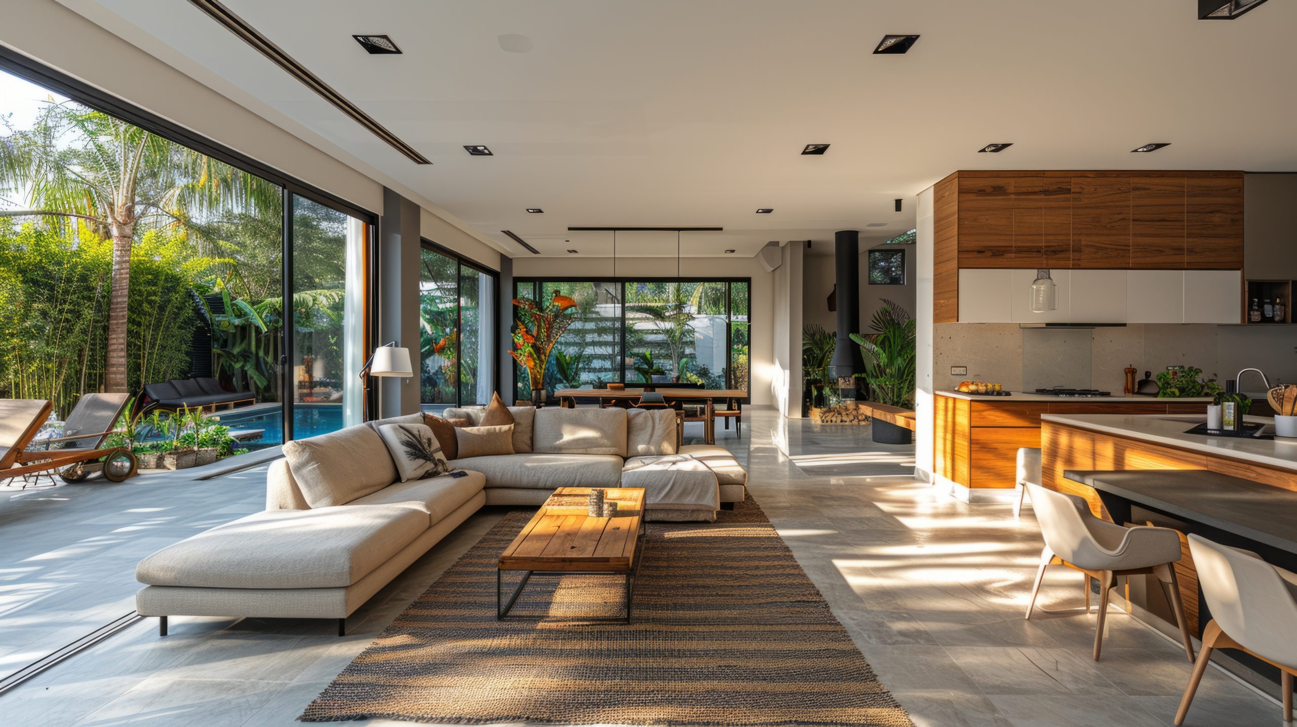 Modern residential, hotel, and homestay interior spaces