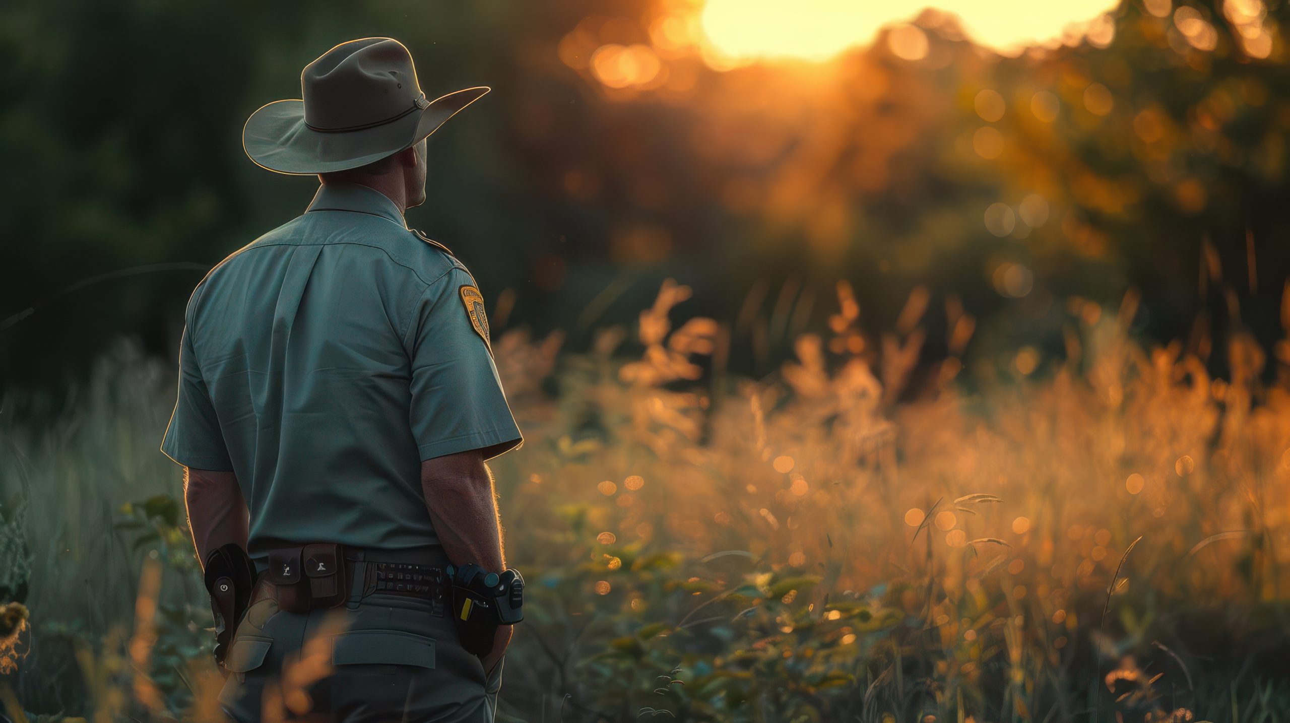 Park ranger overseeing a national park