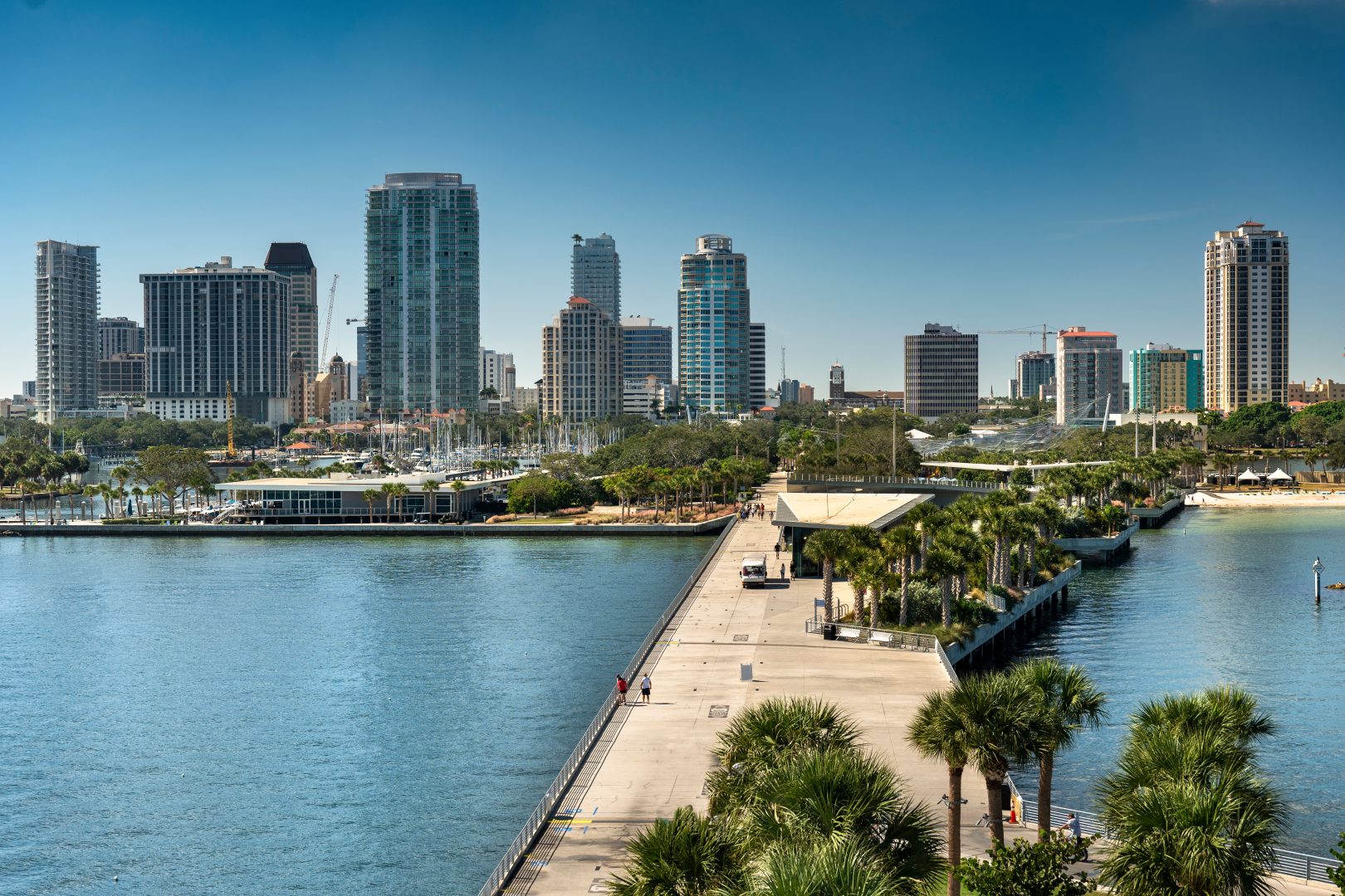 St. Petersburg Florida waterfront with St. Pete Pier and downtown skyline
