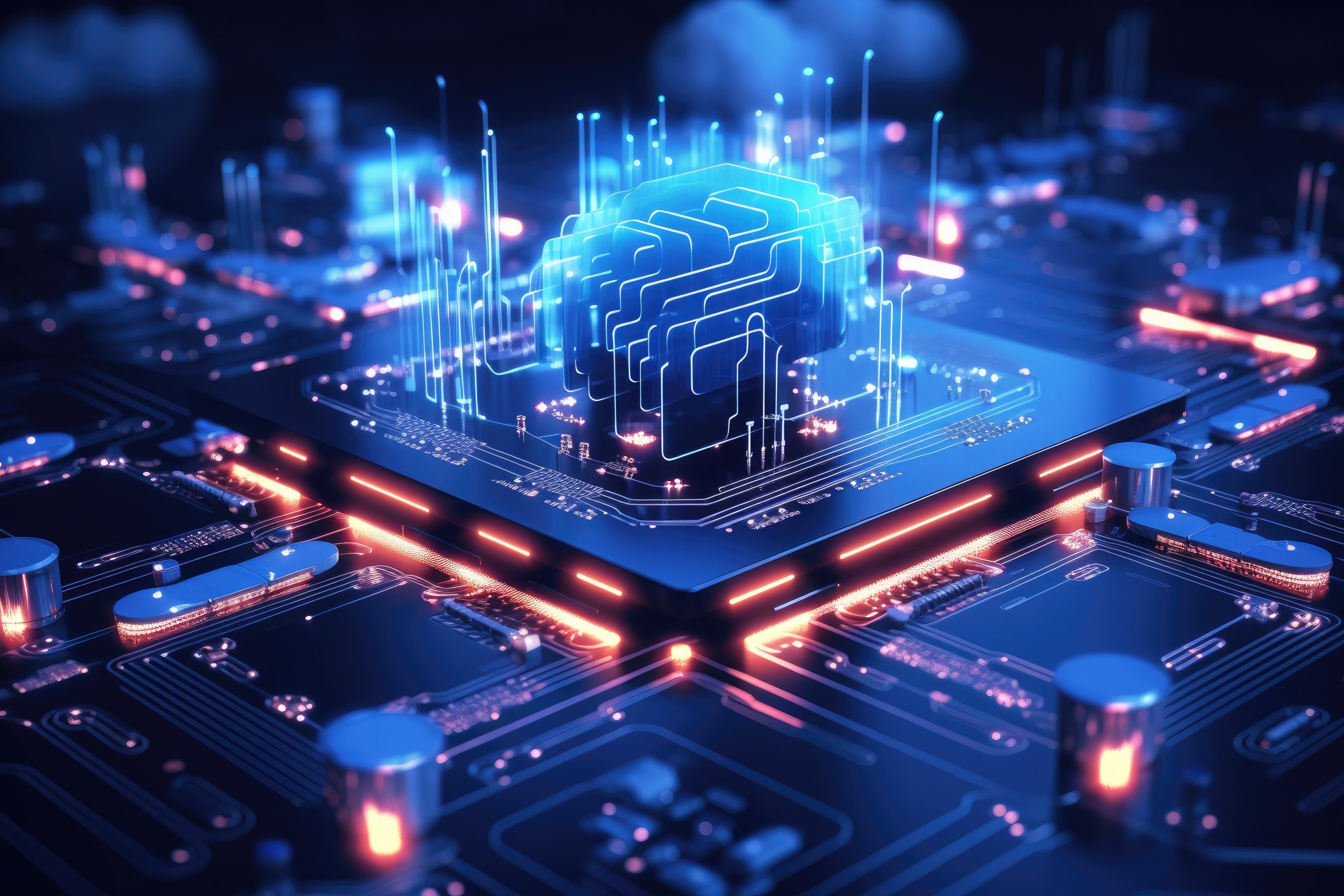 Cloud computing transfer big data on internet. futuristic digital technology .Generative AI