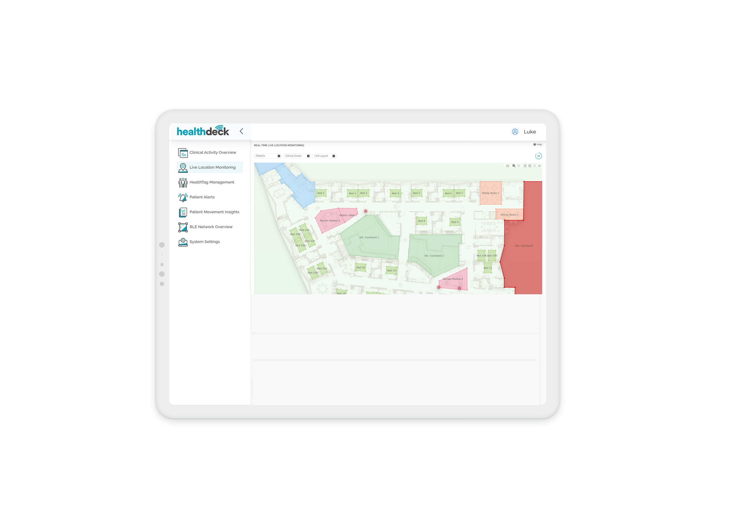 HealtDeck Live Location Monitoring